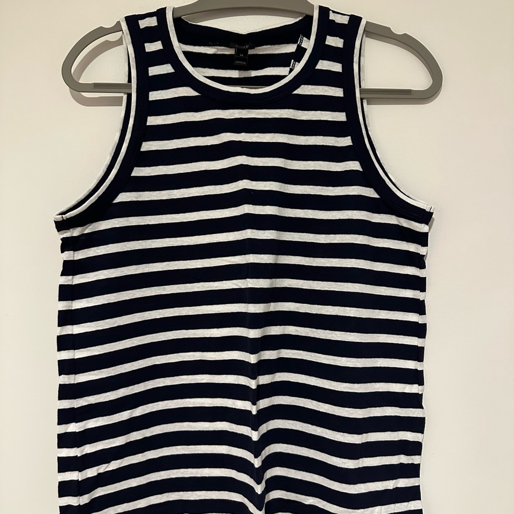 J. Crew Navy Stripe Open Back Tank